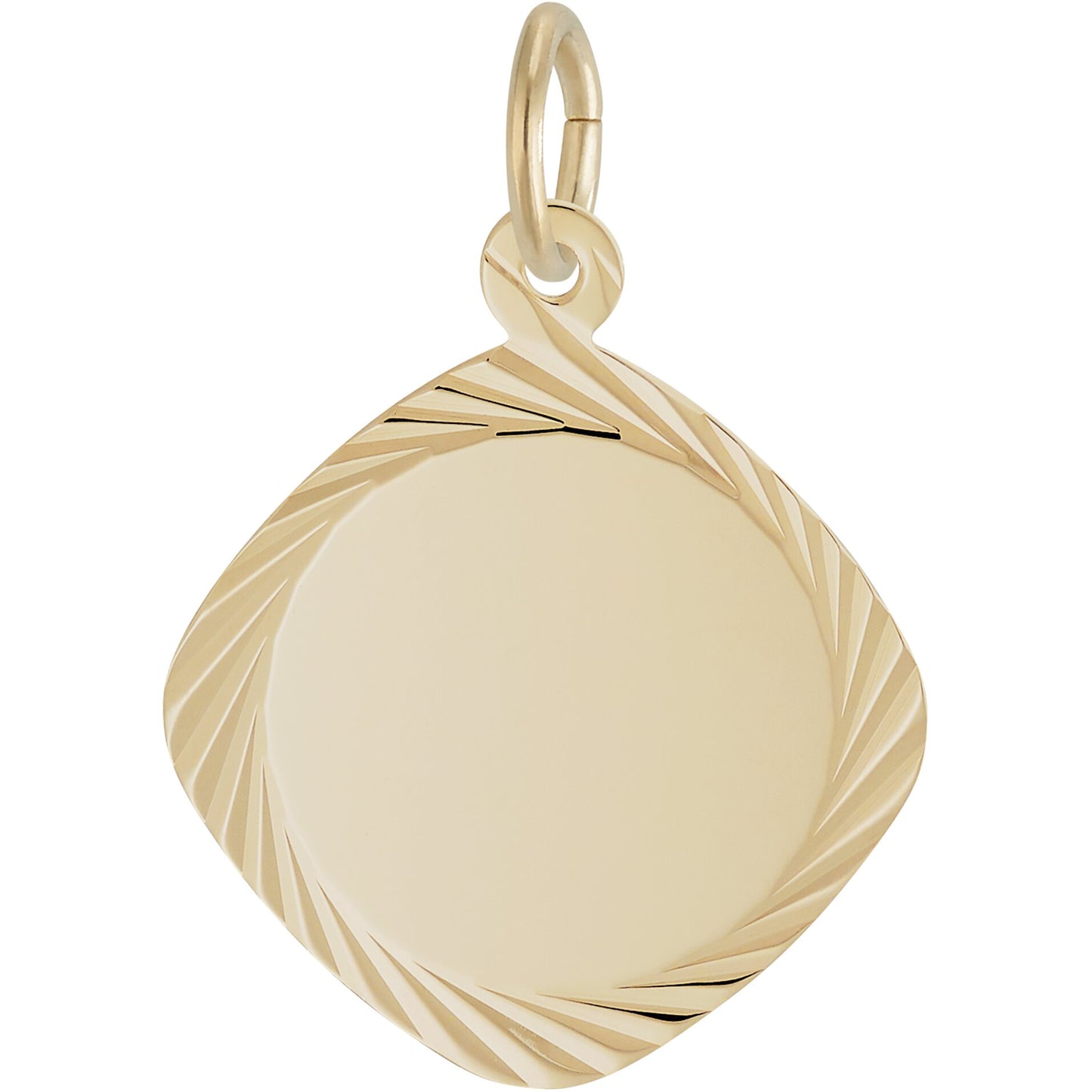 Charms Sterling Silver Square Diamond Faceted Disc Charm