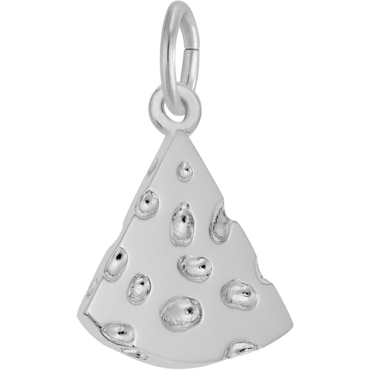 Cheese Wedge Charm - Metal - Sterling Silver