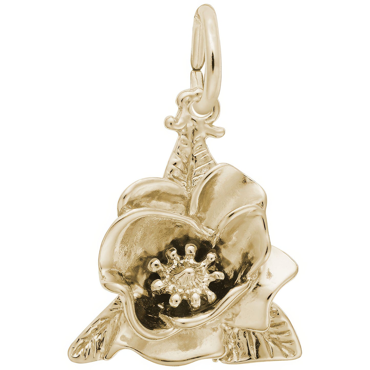 Magnolia Flower Charm - Metal - Sterling Silver