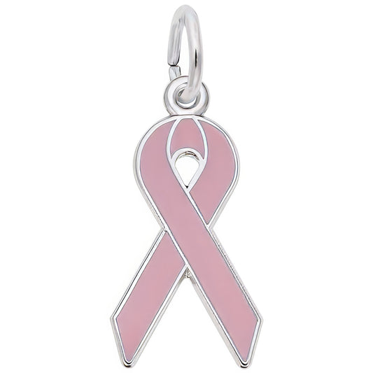 Sterling Silver Pink Ribbon Charm