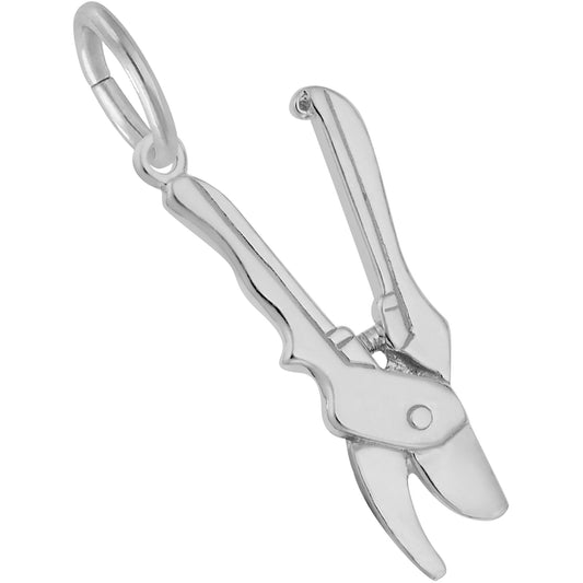 Pruning Shears Charm - Metal - Sterling Silver