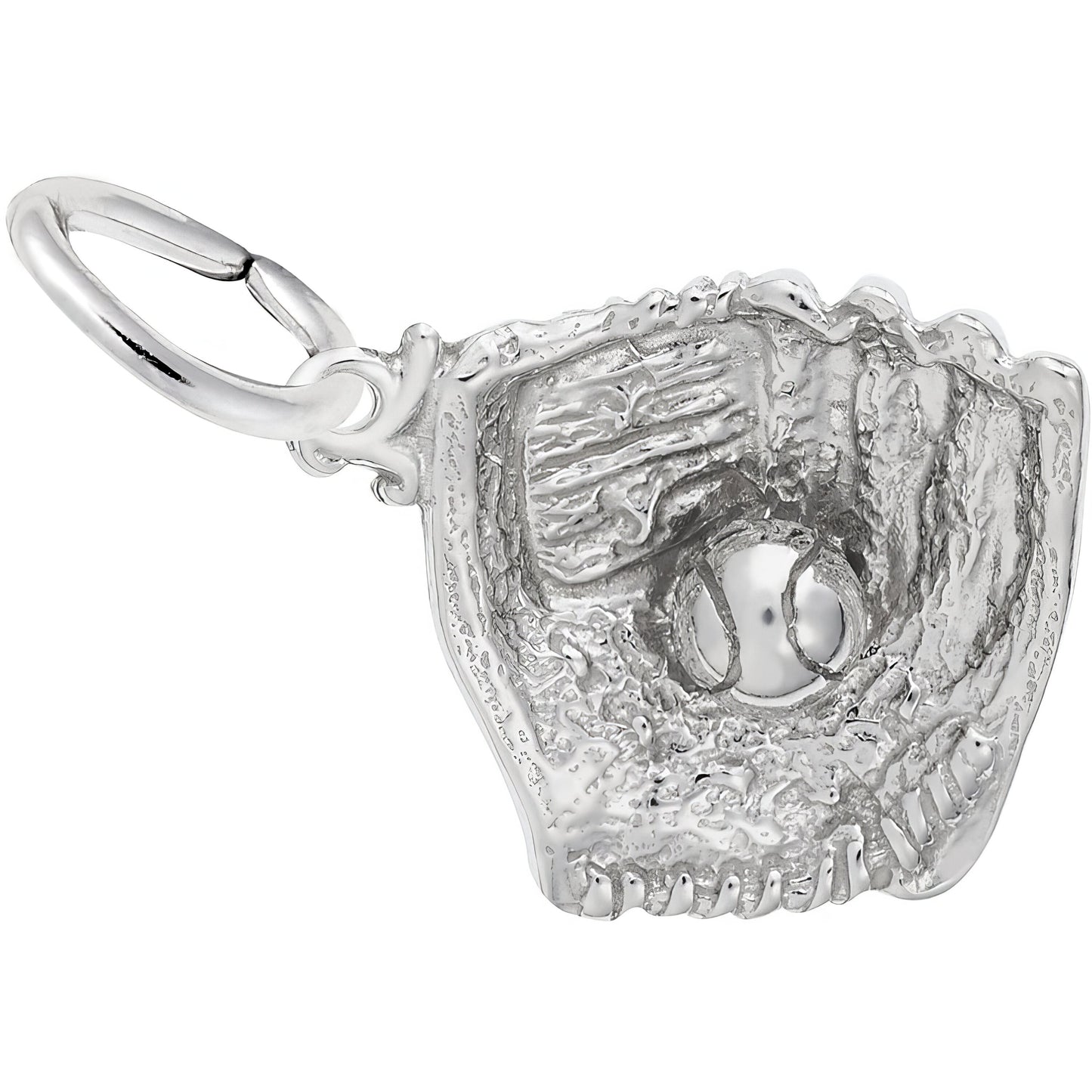 Sterling Silver Baseball & Mitt Charm - 16mm x 14mm
