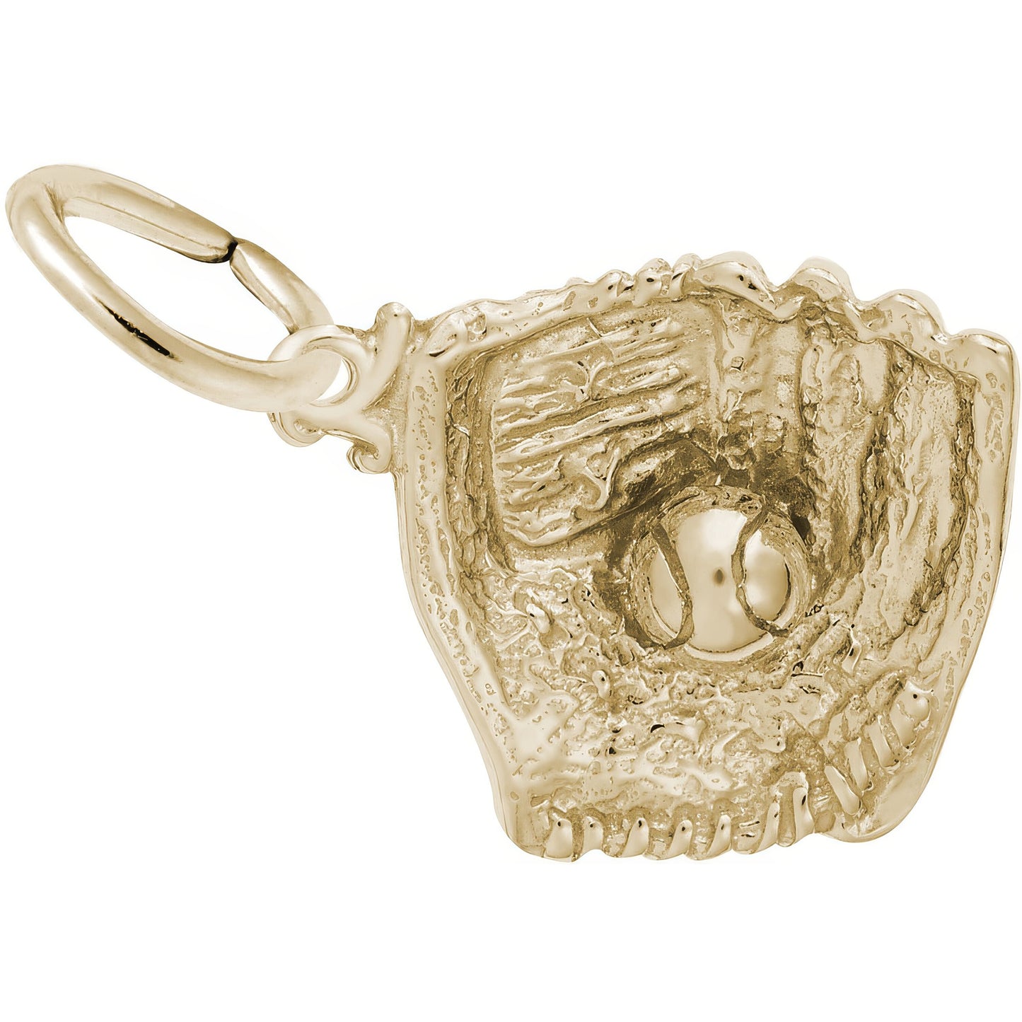 Sterling Silver Baseball & Mitt Charm - 16mm x 14mm