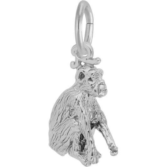 Chimpanzee Charm - Metal - Sterling Silver