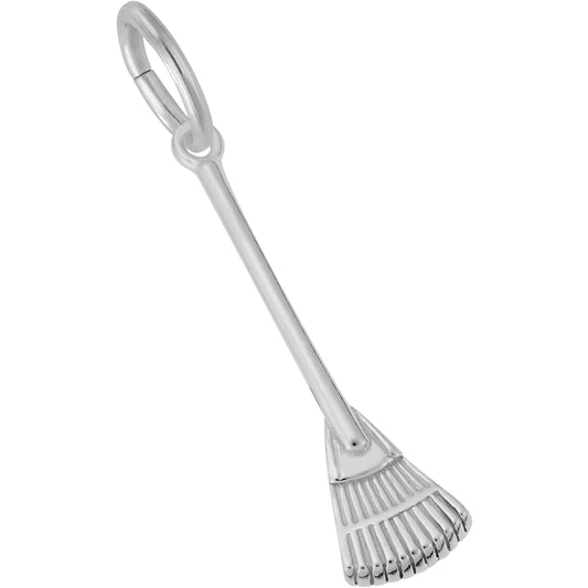 Fan Rake Charm - Metal - Sterling Silver