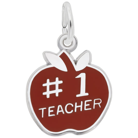 Sterling Silver Teacher Charm - 15mm x 15mm