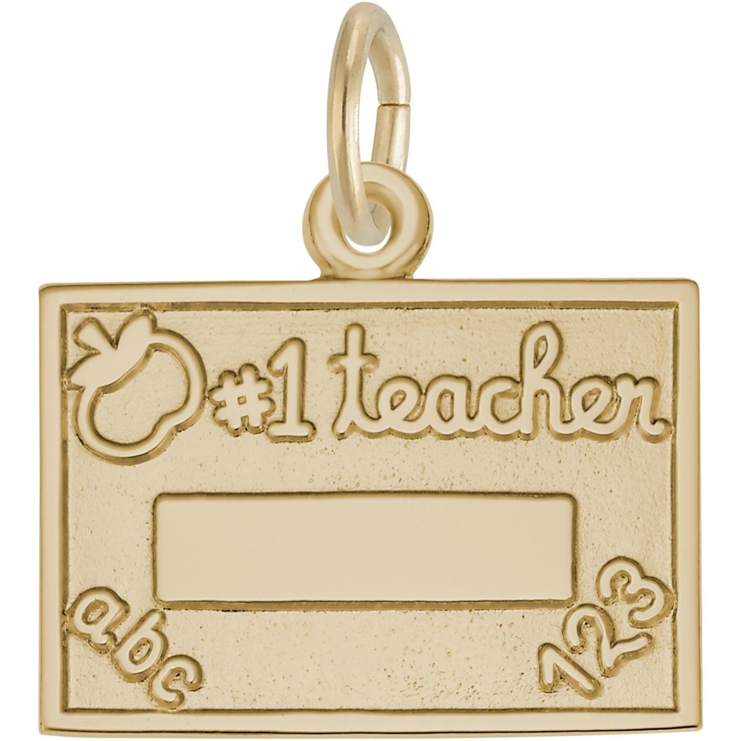 Number One Teacher Charm - Metal - Sterling Silver