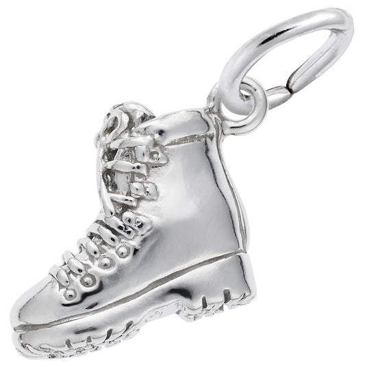 Sterling Silver Hiking Boot Charm - 12mm x 12mm