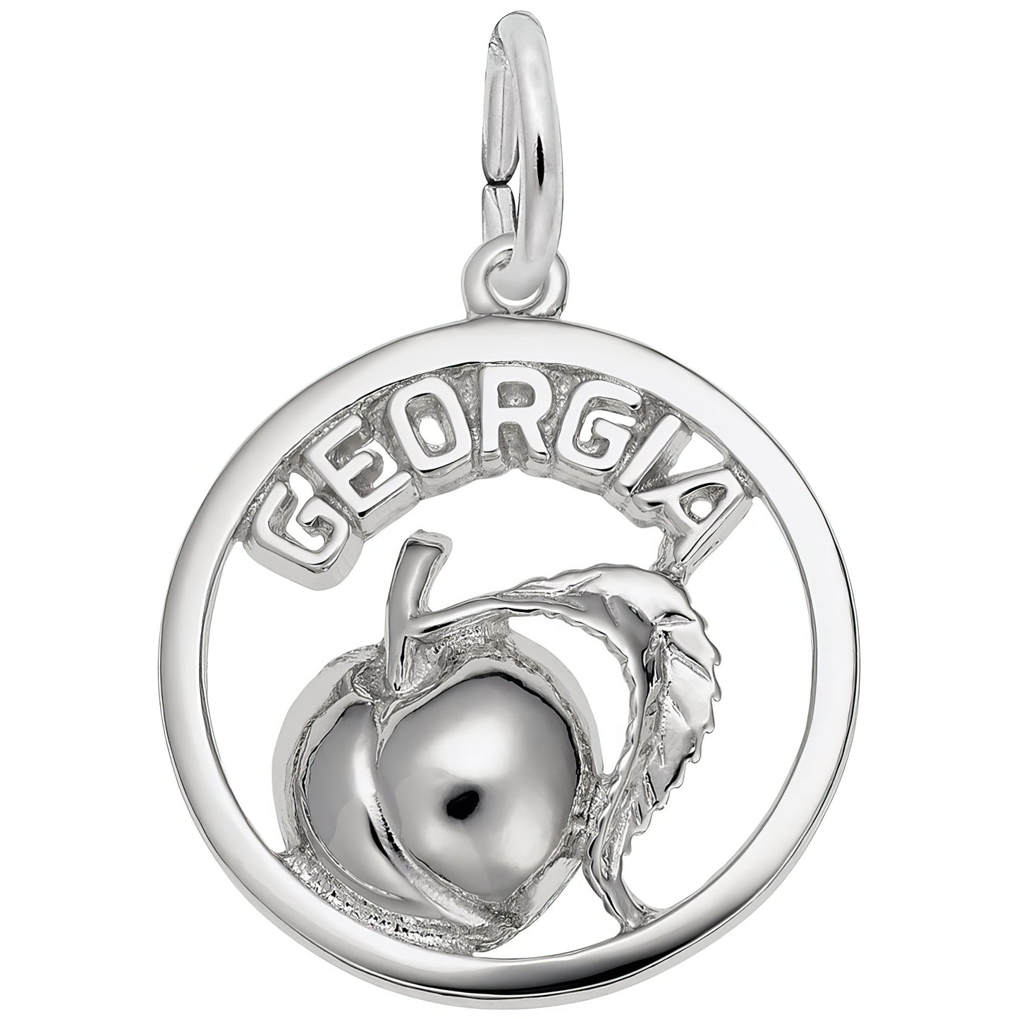 Georgia Peach Open Charm - Metal - Sterling Silver