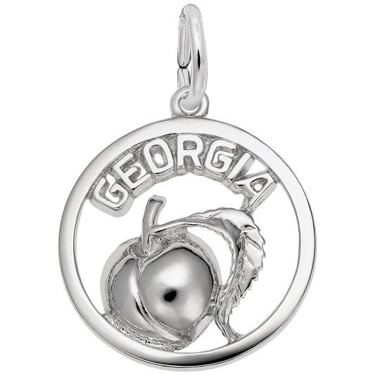 Georgia Peach Open Charm - Metal - Sterling Silver