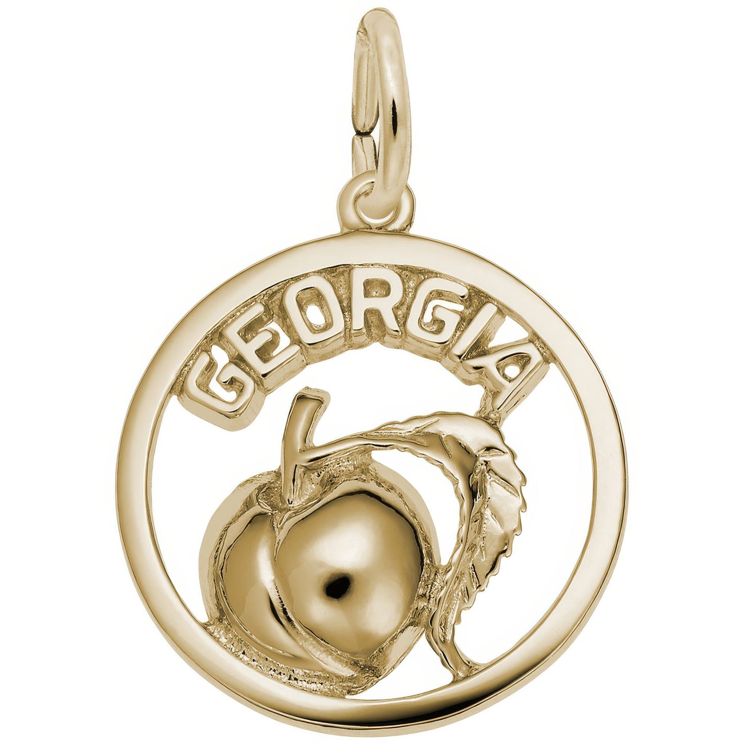 Georgia Peach Open Charm - Metal - Sterling Silver
