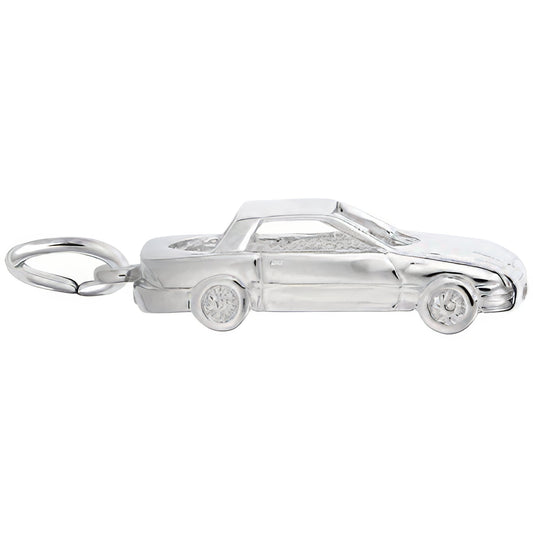 Mid-Engine Sports Car Charm - Metal - Sterling Silver