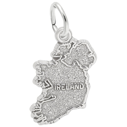 Sterling Silver Ireland Charm - 16mm x 10mm
