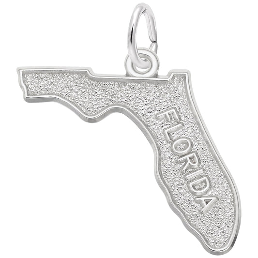 Sterling Silver Florida Charm - 19mm x 17mm