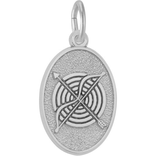 Sterling Silver Archery Charm - 19mm x 13mm