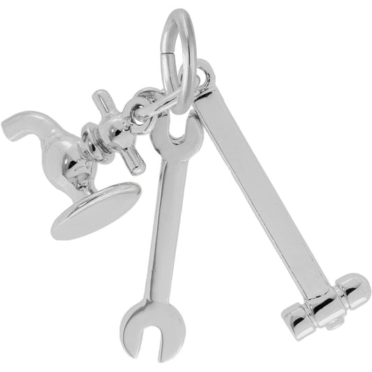 Plumbers Tools Charm, Sterling Silver