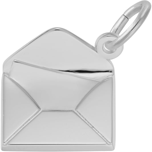 Open Envelope Charm - Metal - Sterling Silver
