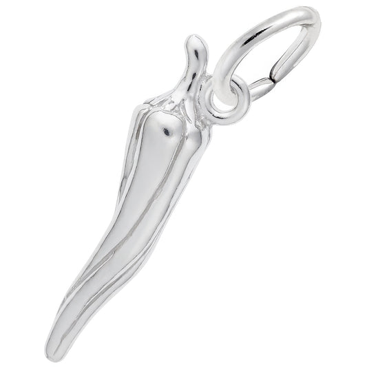 Breast Cancer Awareness Ribbon Charm - Metal - Sterling Silver