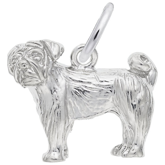 Charms Sterling Silver Pug Dog Charm