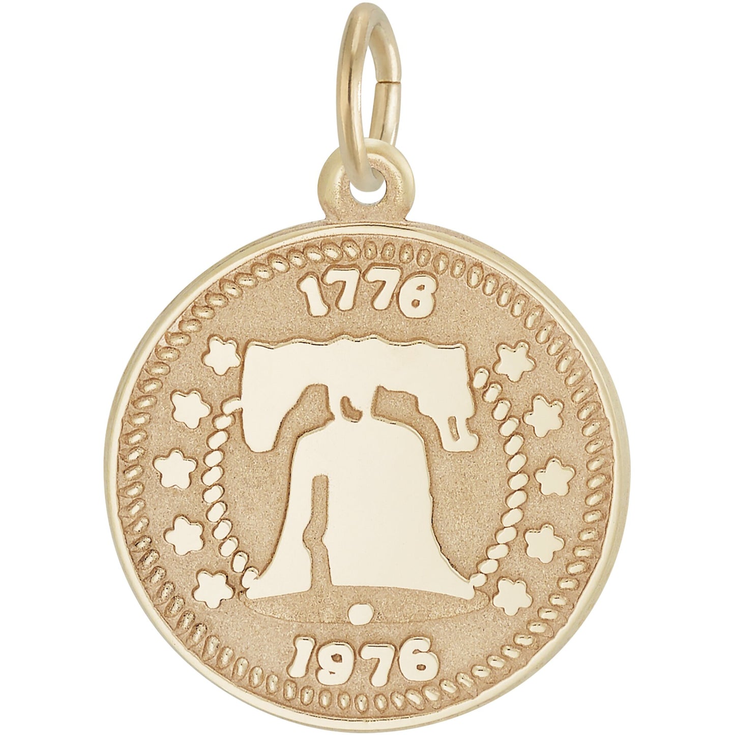 Flat Liberty Bell Charm - Metal - Sterling Silver