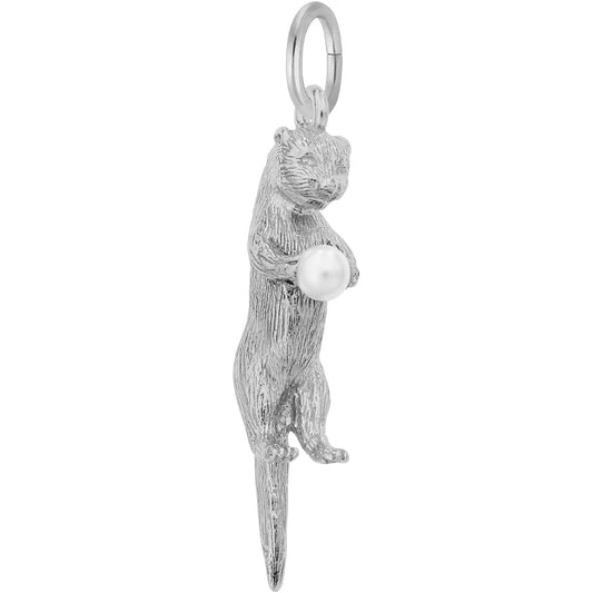 Sterling Silver Seaotter Charm - 26mm x 8mm