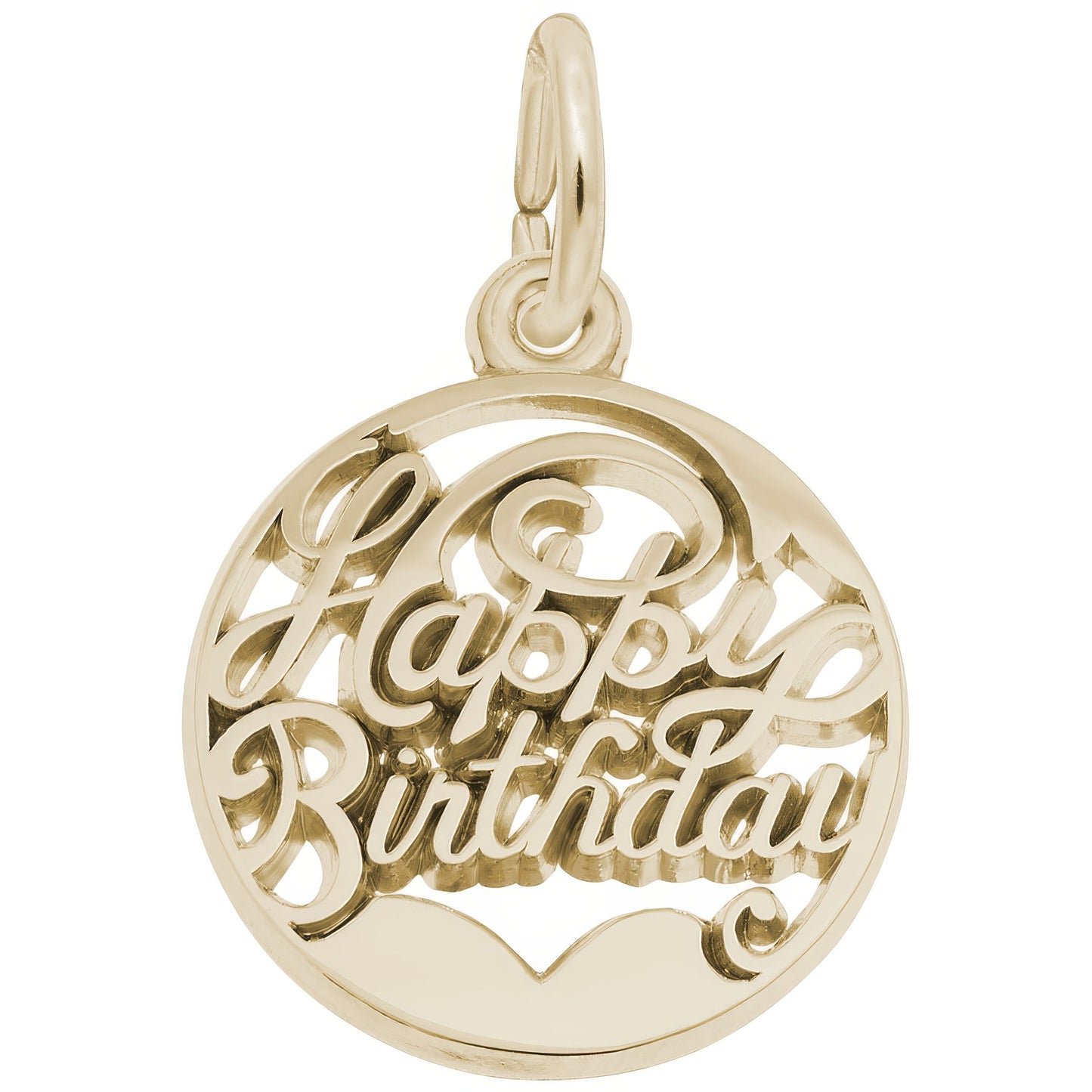 Sterling Silver Happy Birthday Open Disc Charm