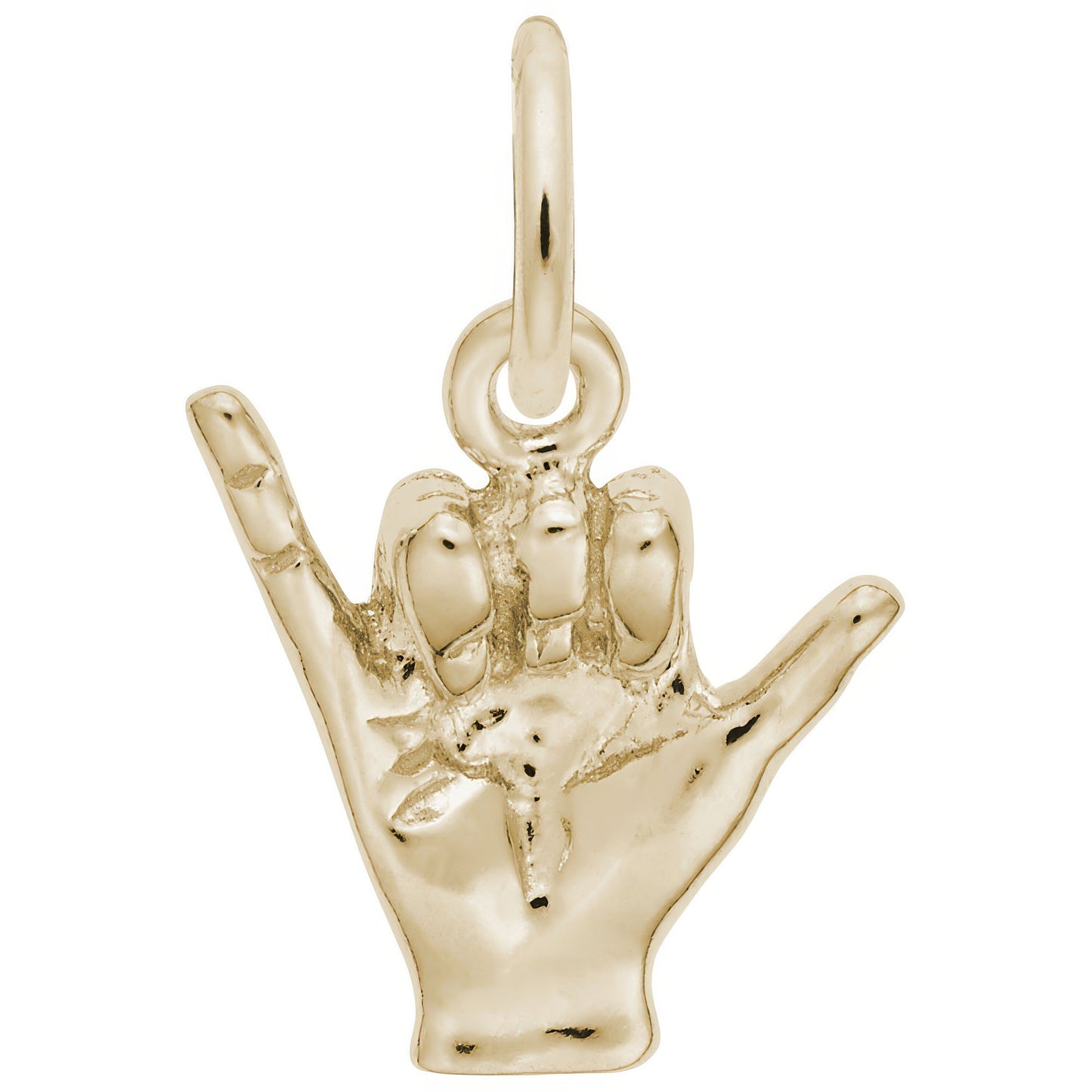 Hang Loose Hand Charm - Metal - Sterling Silver