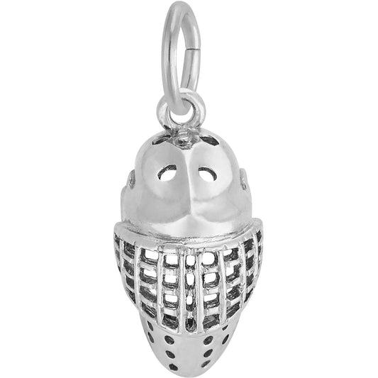 Hockey Goalie Mask Charm - Metal - Sterling Silver