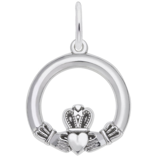 Detailed Claddagh Charm - Metal - Sterling Silver