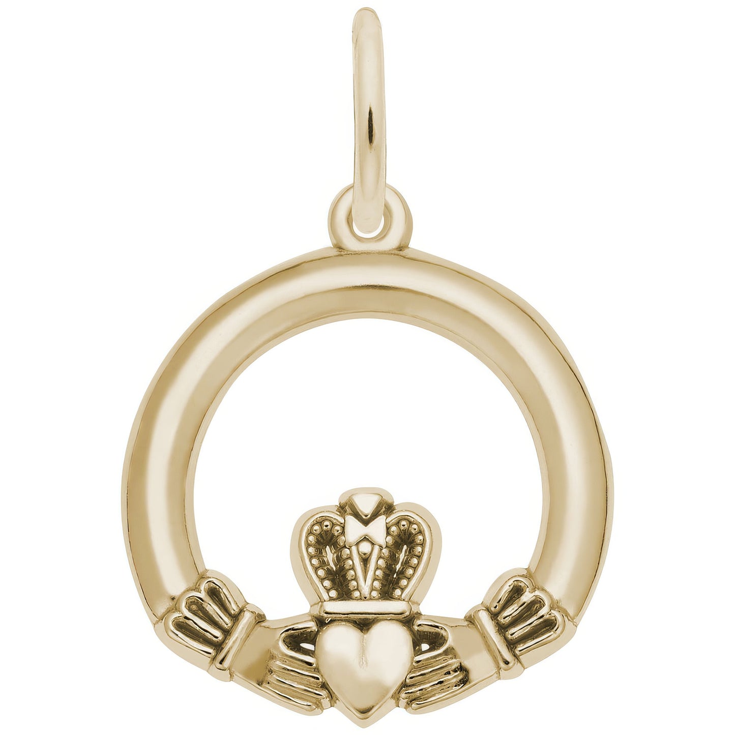 Detailed Claddagh Charm - Metal - Sterling Silver