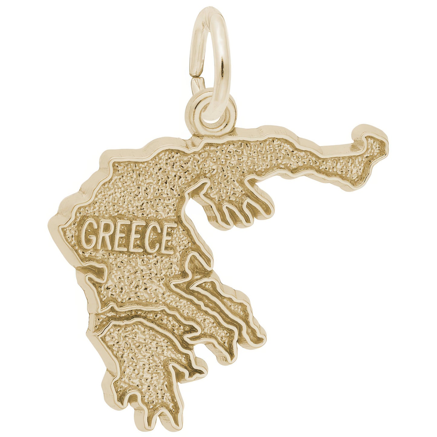 Greece Map Charm - Metal - Sterling Silver