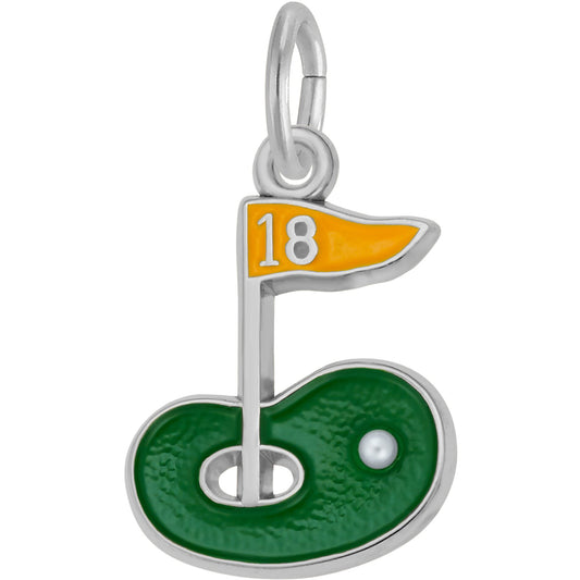 Sterling Silver Golf Green Charm