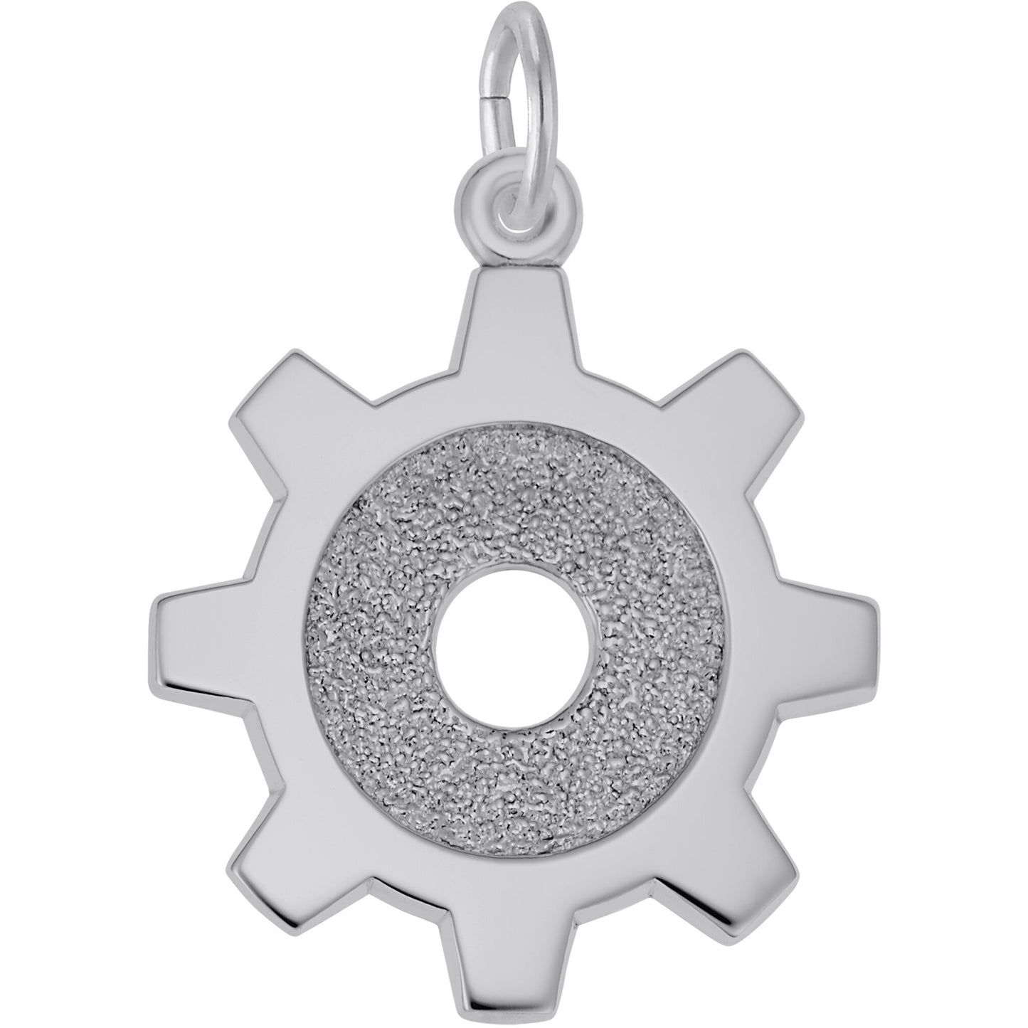 Gear Charm - Metal - Sterling Silver