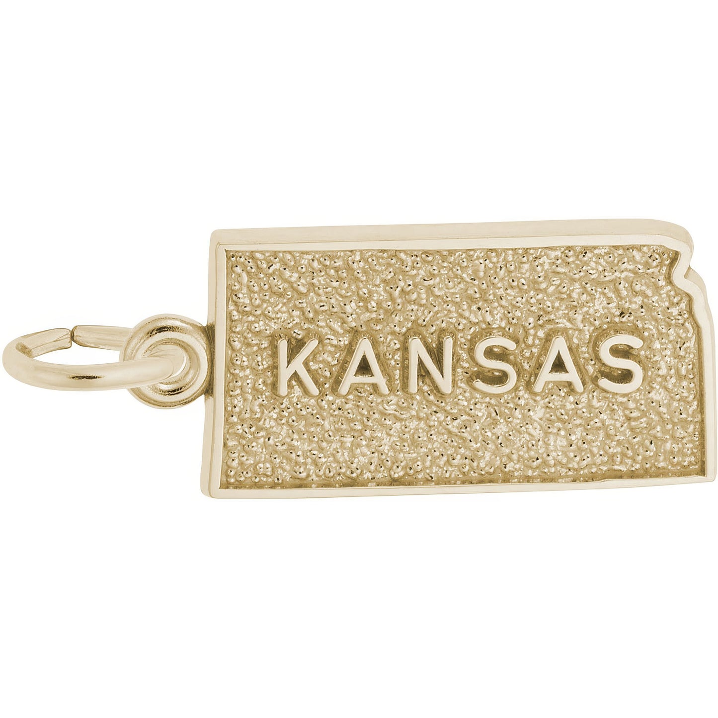 Kansas Map Charm - Metal - Sterling Silver