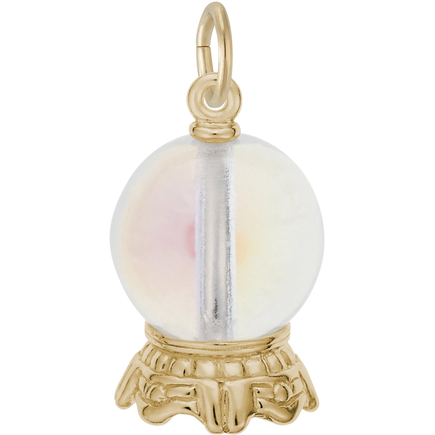 Sterling Silver Crystal Ball Charm - 15mm x 11mm