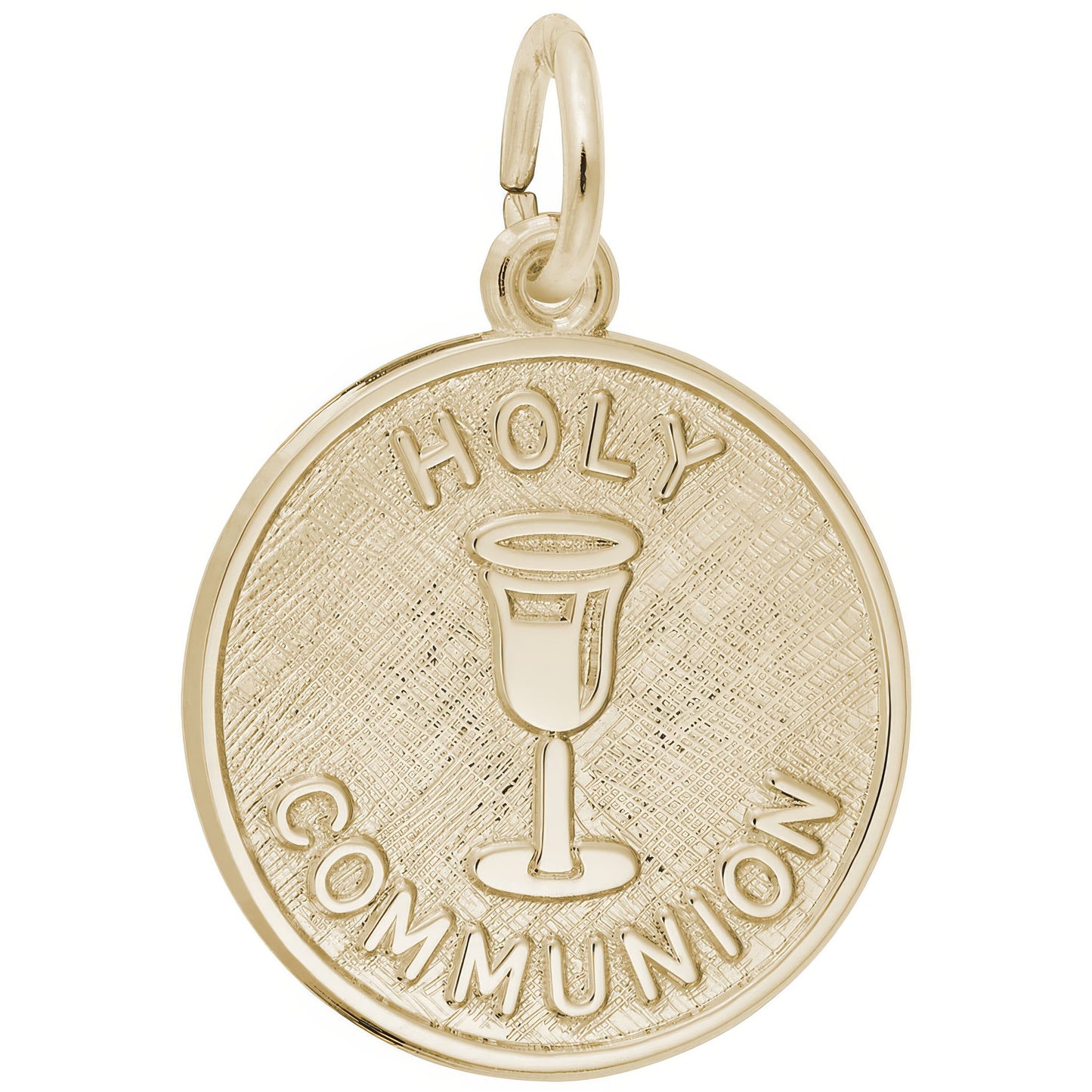Round Holy Communion Charm - Metal - Sterling Silver