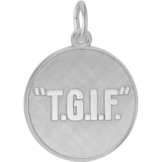 T.G.I.F. Charm - Metal - Sterling Silver