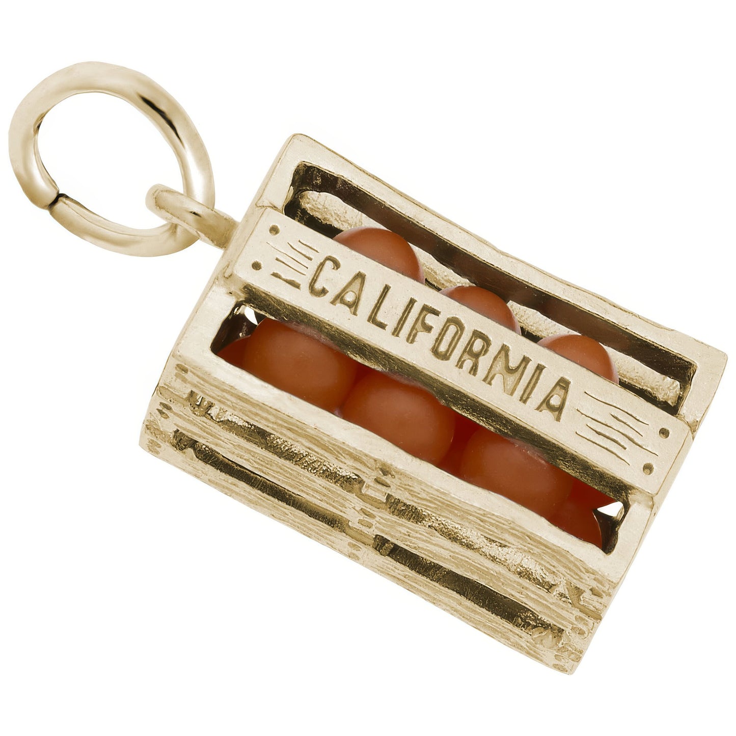 California Orange Crate Charm - Metal - Sterling Silver