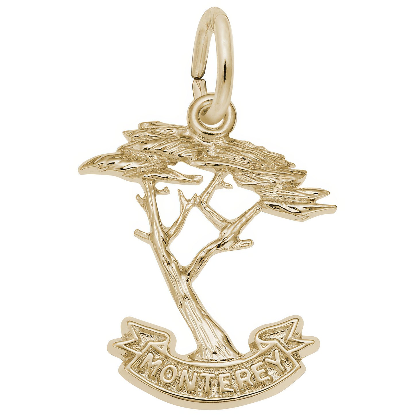 Monterey Cypress Tree Charm - Metal - Sterling Silver