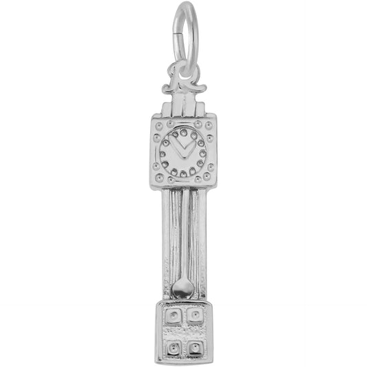Grandfather Clock Charm - Metal - Sterling Silver