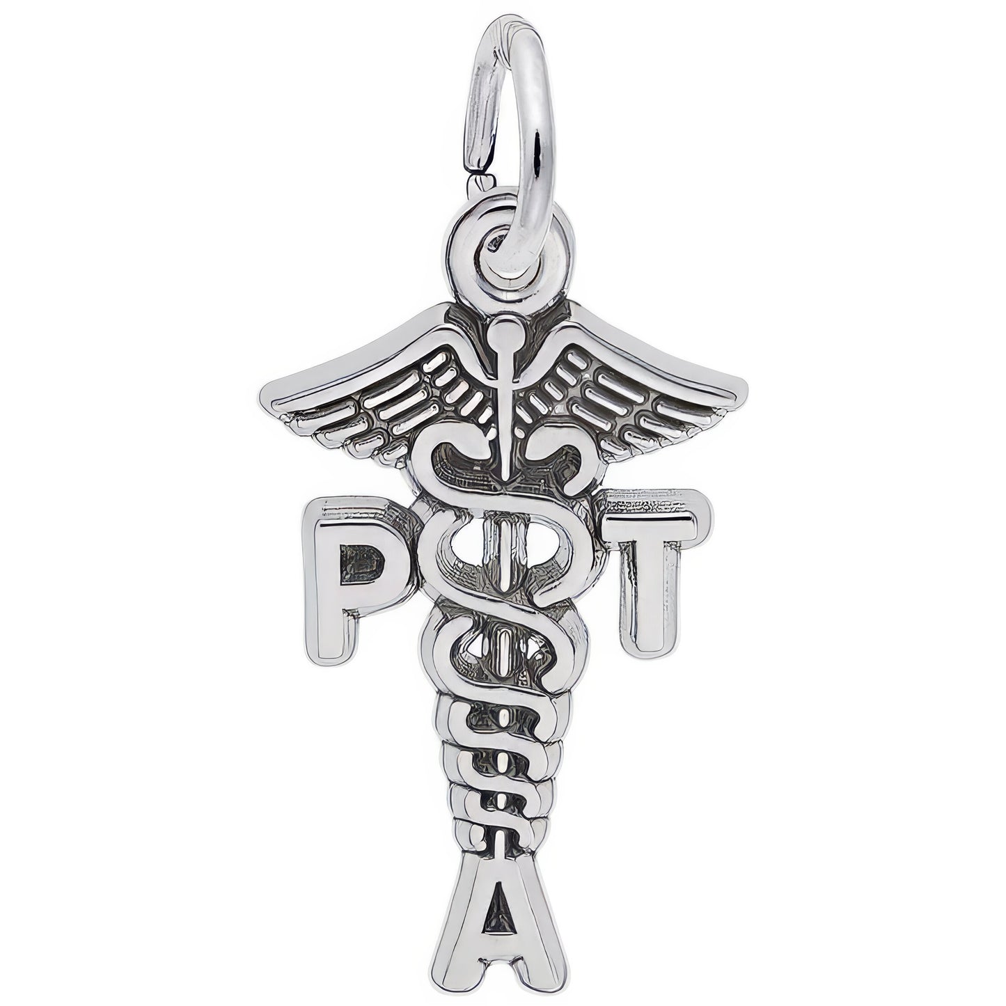 Physical Therapist Assistant Caduceus Charm - Metal - Sterling Silver