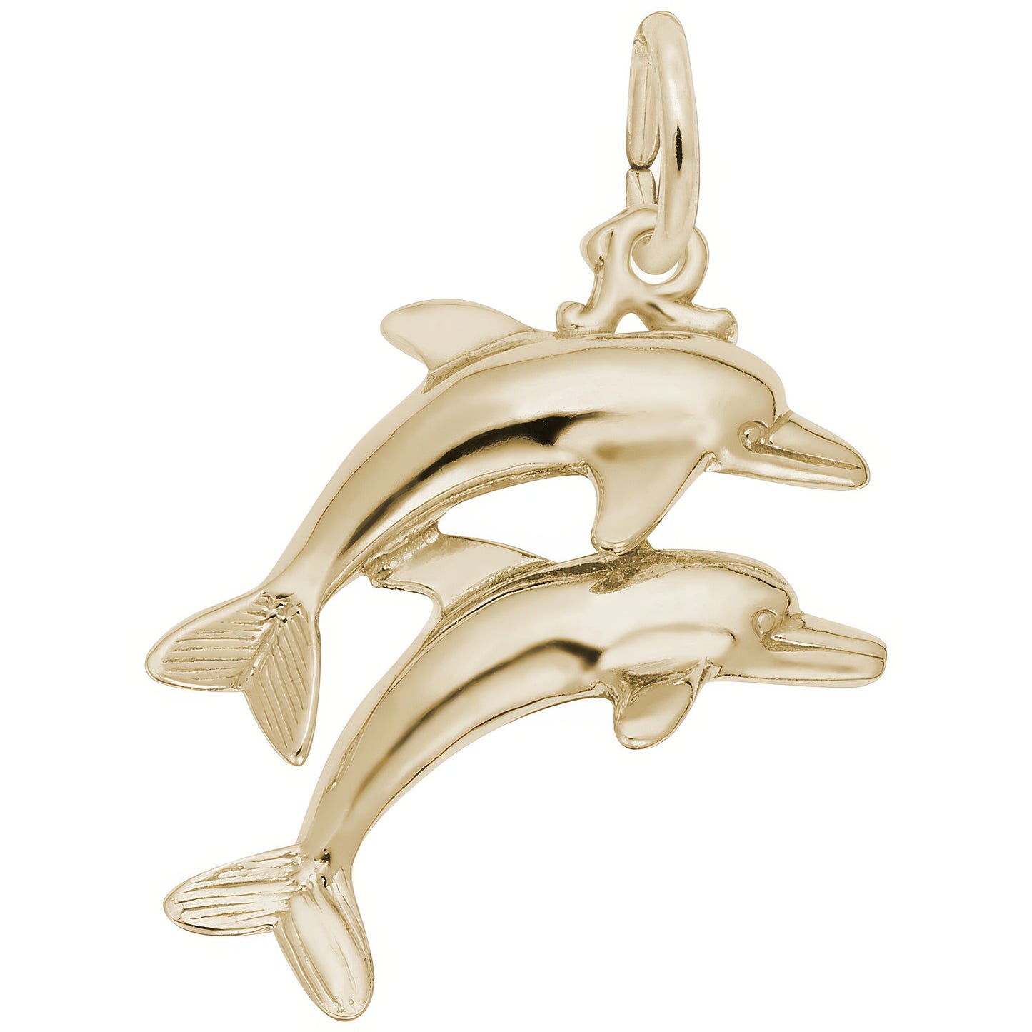 Sterling Silver Two Dolphins Charm