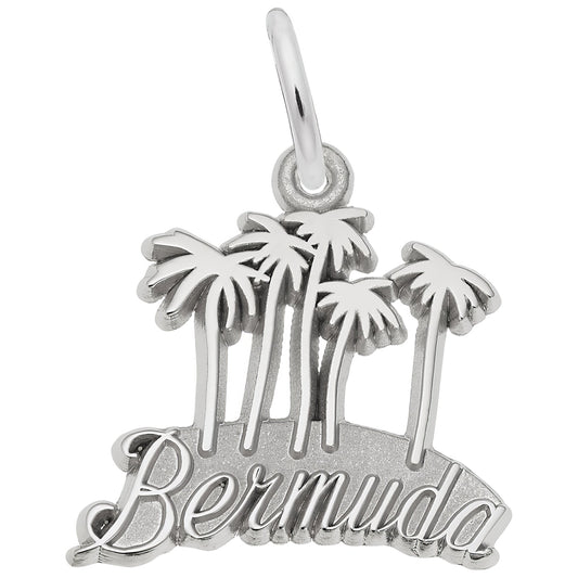 Bermuda Palms Charm - Metal - Sterling Silver