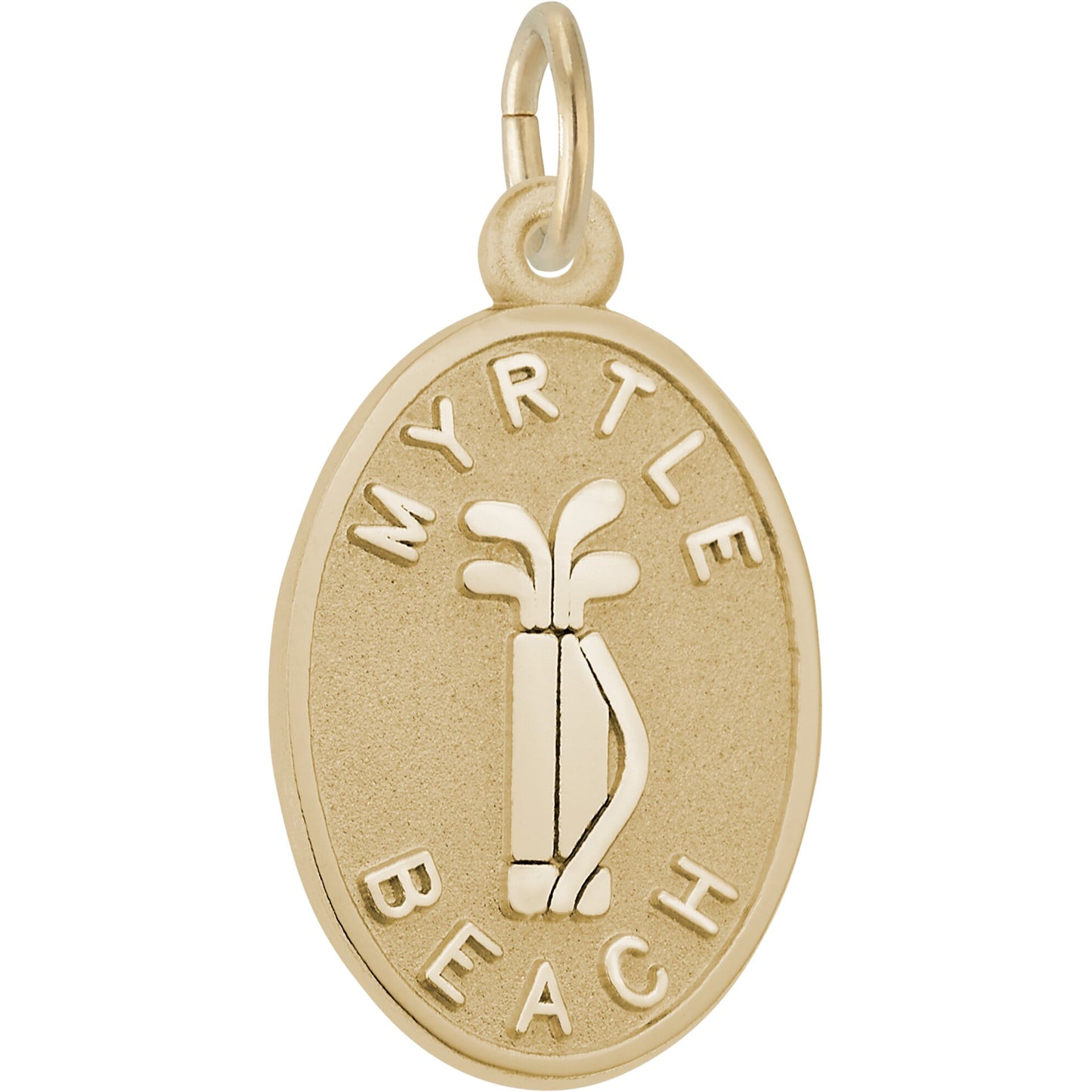 Myrtle Beach Golf Clubs Oval Charm - Metal - Sterling Silver