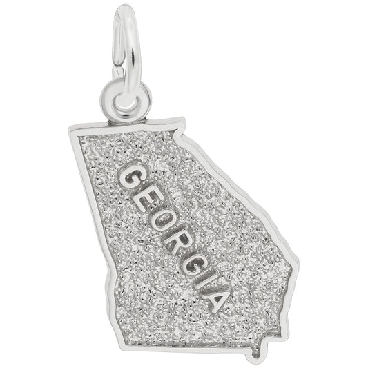 Georgia Map Charm - Metal - Sterling Silver
