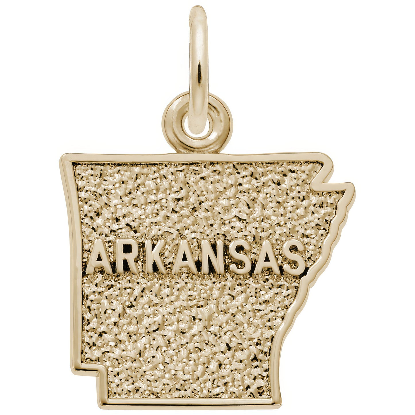 Arkansas Map Charm - Metal - Sterling Silver