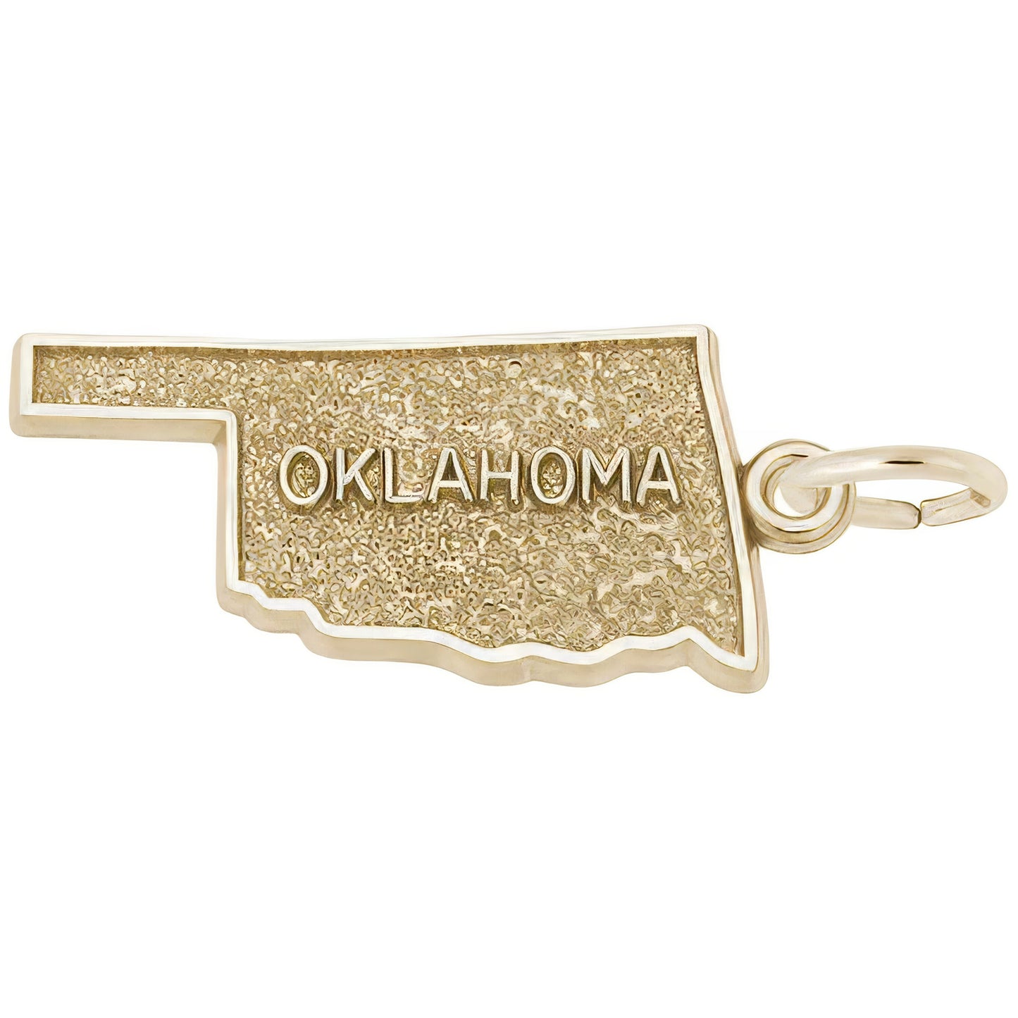 Oklahoma Map Charm - Metal - Sterling Silver
