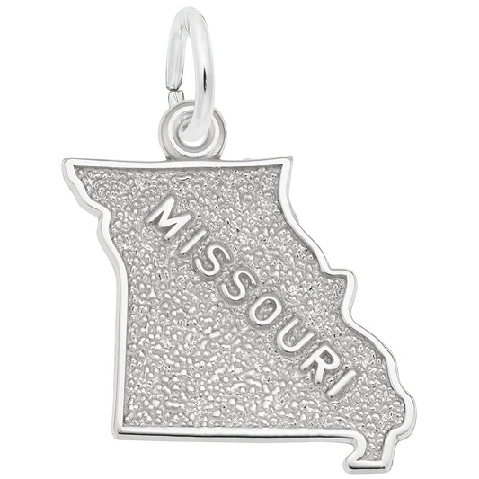 Missouri Map Charm - Metal - Sterling Silver