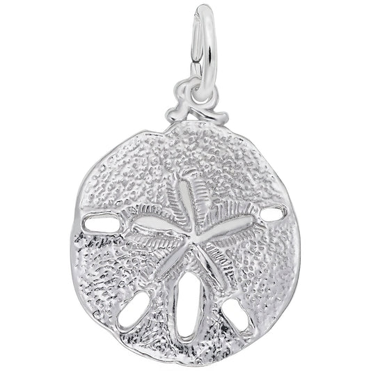 Detailed Classic Sand Dollar Charm - Metal - Sterling Silver
