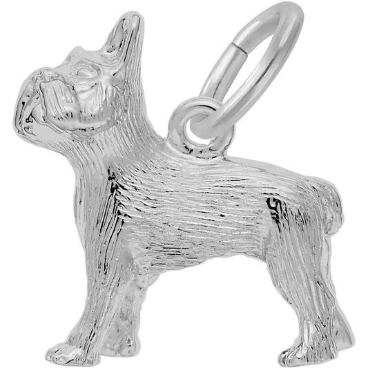 French Bulldog Charm - Metal - Sterling Silver